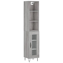 Maison Chic Buffet,Meuble de Rangement,commode pour salon,Cuisine Sonoma gris 34,5x34x180 cm Bois d'ingénierie -MN38887