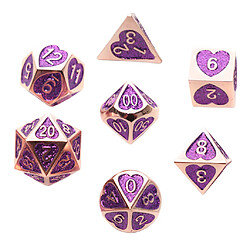 Acheter 7 Pièces Métal Polyèdre Dés D4 D6 D8 D10 D12 D20 Ensemble Jeu De Rôle Jeu F