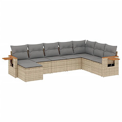 vidaXL Salon de jardin avec coussins 8 pcs beige résine tressée