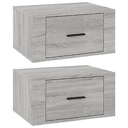 vidaXL Tables de chevet murales 2 pcs Sonoma gris 50x36x25 cm