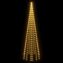 Avis vidaXL Sapin de Noël sur mât de drapeau 310 LED Blanc chaud 300 cm