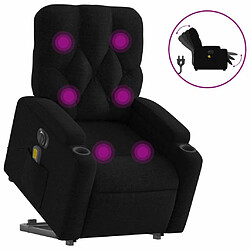 Maison Chic Fauteuil Relax pour salon, Fauteuil inclinable de massage électrique Noir Tissu -GKD32369