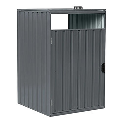 AXI Owen Cache Poubelle Métallique Anthracite/Acier Galvanisé Résistant aux Intempéries - Abri Poubelle pour 1 conteneur - Max. 240L - Abri Poubelle Extérieur avec Excellente Ventilation 