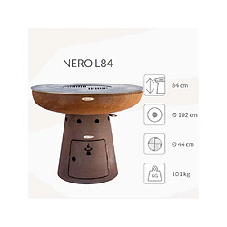 Remundi Barbecue brasero en acier Nero Hauteur 84 cm Diamètre 102 cm.