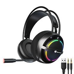 Casque de jeu Casque De Jeu Filaire USB Léger à LED Léger Pour Le Jeu Noir 7.1 USB