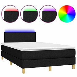 Sommier à lattes LED,Cadre à lattes de lit avec matelas pour Adulte Noir 120x200 cm Tissu -MN34717