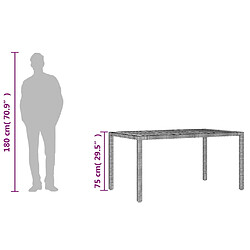 vidaXL Table de jardin et dessus en bois d'acacia noir résine tressée pas cher