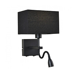 Luminaire Center Applique de chevet moderne Norte abat jour noir rectangle