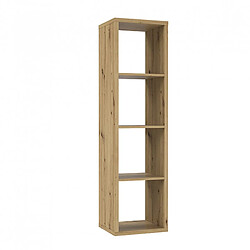 Meubletmoi Etagère colonne 4 casiers décor bois rustique texturé - CLASSICO