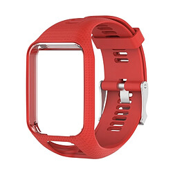 Wewoo Bracelet pour montre connectée Dragonne Sport en silicone la série Tomtom Runner 2/3 rouge