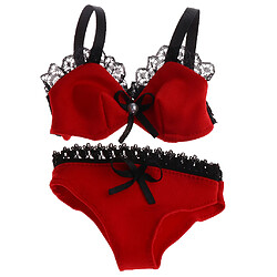 Tendance BJD Vêtements Dentelle Soutien-gorge Ensemble Pour 1/3 SD Poupées Rouge