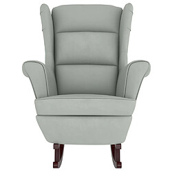 Avis Maison Chic Fauteuil à bascule et pieds,Fauteuil pour relax en bois d'hévéa Gris clair Velours -MN43020