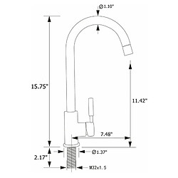 ComfortXL Robinet d'eau pour évier et lavabo en acier inoxydable - décoration de maison