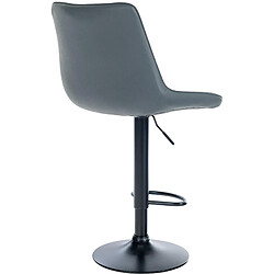 Avis Decoshop26 Lot de 2 tabourets de bar réglable en hauteur pivotant à 360° assise en PVC gris couture verticale pied métal noir 10_0004422