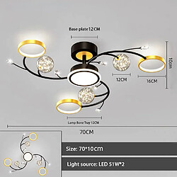 Acheter Universal Lustre ciel étoilé en fer noir à 7 têtes avec gradation tricolore, adapté aux salons et aux chambres