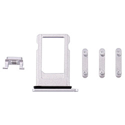 Avis Wewoo Pour iPhone 8 Plus Plateau argent de la carte + Touche de contrôle du volume + Bouton d'alimentation + de vibreur interrupteur muet pièce détachée