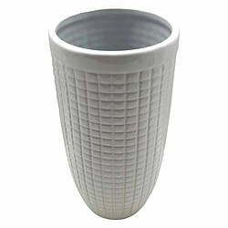 Paris Prix Vase Déco en Céramique Quadri 24cm Blanc