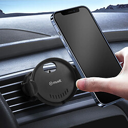 Support Voiture iPhone avec Compartiment MagSafe Rotation 360° Muvit Noir pas cher