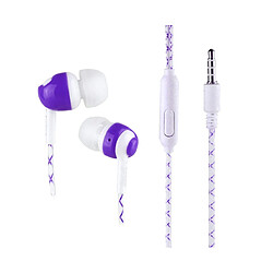 LUUCOZK Écouteurs intra-auriculaires lumineux 3,5 mm stéréo Super Bass avec micro-violet 