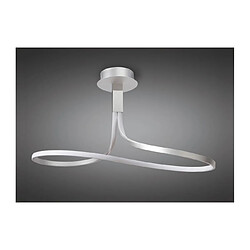 Luminaire Center Semi Plafonnier Nur 40W LED 3000K, 3200lm, Dimmable argent/acrylique givré/chrome poli