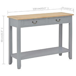 vidaXL Table console Gris 110x35x80 cm Bois pas cher