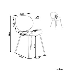 Avis Beliani Chaise de salle à manger Set de 2 Gris clair LUANA