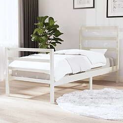 vidaXL Cadre de lit sans matelas blanc bois massif 