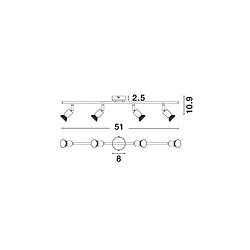 NOVA LUCE Plafonnier BASE Rouille LED GU10 4x5 W