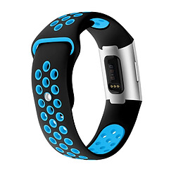 Acheter Wewoo Bracelet bicolore en silicone avec trou rond pour pour Fitbit Charge 3, taille de la dragonne: 130-195mm (Bleu)