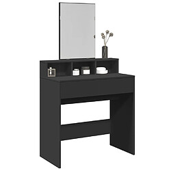 vidaXL Coiffeuse avec miroir noir 80x41x144,5 cm