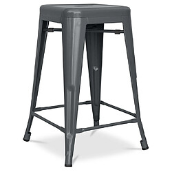 ICONIK INTERIOR Tabouret de bar - Design industriel - Acier mat - 60cm - Nouvelle édition - Stylix Gris foncé 