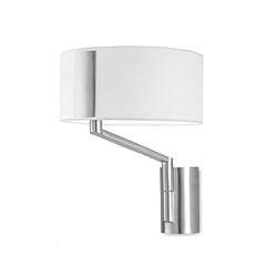 Leds C4 Applique Twist, nickel satiné et abat jour blanc