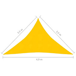 vidaXL Voile d'ombrage 160 g/m² Jaune 3,5x3,5x4,9 m PEHD pas cher