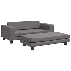 Maison Chic Canapé avec repose-pied pour enfants,Canapé Relax,Sofa de Salon,Banquette gis 100x50x30cm similicuir -GKD597073