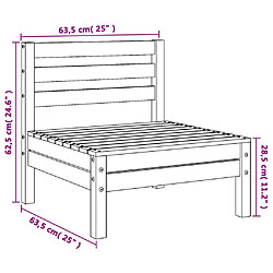 vidaXL Canapé de jardin sans accoudoirs cire marron bois de pin massif pas cher