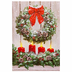 BigBuy Christmas Cadre Noël Multicouleur Bois Toile 40 x 60 x 1,8 cm 