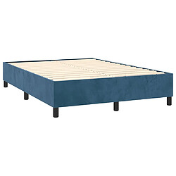 Acheter vidaXL Sommier à lattes de lit matelas et LED Bleu foncé 140x190 cm