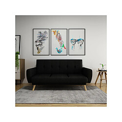 Habitat Et Jardin Canapé clic-clac Ariana - 212.5 x 84 x 81 cm - 3 Places - Noir