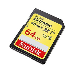 Mgm SanDisk Extreme Carte mémoire SDXC 64Go Jusqu'à 90Mo/sec., classe 10, U3, V30, FFP