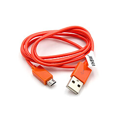 vhbw Câble USB&gt;Micro USB, 1 mètre, orange, compatible avec JBL Flip, Flip 2, Flip 3, Go, Reflect 