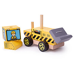 Bigjigs Toys Jouet bulldozer empilable en bois