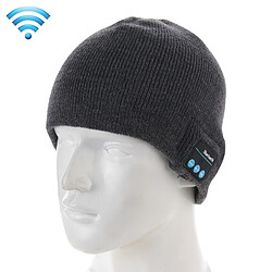 Wewoo Bonnet Connecté gris pour le garçon et la fille les adultes Chapeau tricoté chaud d'hiver de Bluetooth avec micro