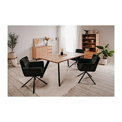 Table a manger KONSTANZ - Rectangulaire - Pieds en métal - Décor chene artisan et noir - 8 Personnes - L160 x H75 x P90 cm pas cher