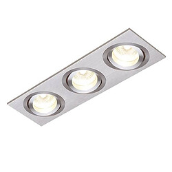 Saxby Downlight encastré à 3 ampoules argent brossé anodisé, GU10 