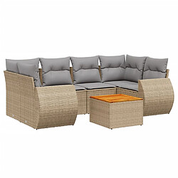 vidaXL Salon de jardin avec coussins 7 pcs beige résine tressée