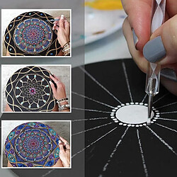 32 pièces Mandala pointage outils pochoir ensemble boule stylet contour brosse plateau peinture pour toile roches artisanat dessin avec boîte de