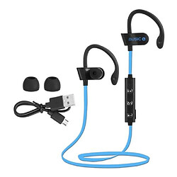 Ecouteur sport stéréo étanche sans fil Bluetooth (bleu)