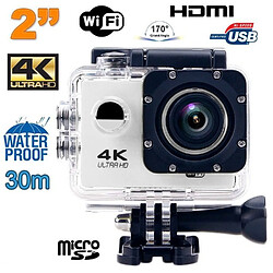 Yonis Caméra étanche 4k + SD 8Go Caméra Étanche 4K Sport Slow Motion Image 16Mp Wi-Fi HDMI Blanc + Kit Fixation + SD 8Go YONIS