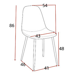 Avis Hooma Lot de 4 chaises scandinaves confortables en velours et métal - Jaune