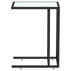 Avis vidaXL Table d'appoint ordinateur Marbre blanc 50x35x65cm Verre trempé